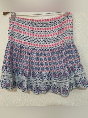 Old Navy Blue and Pink Printed Skater Skirt Size XL